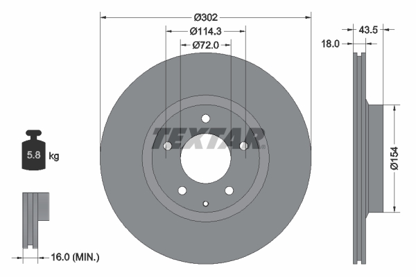 Disc frana TEXTAR 92174503