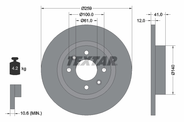 Disc frana TEXTAR 92175103