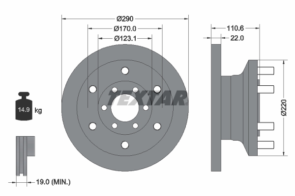 Disc frana TEXTAR 93175400