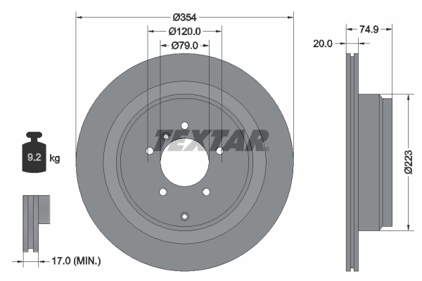 Disc frana TEXTAR 92175503