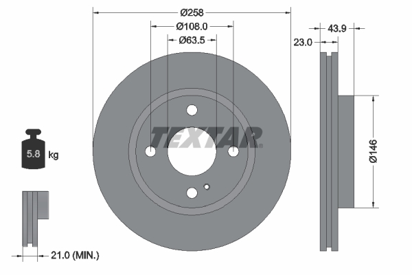 Disc frana TEXTAR 92176003