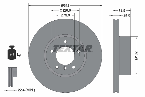Disc frana TEXTAR 92176105
