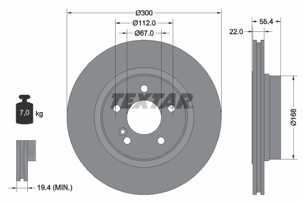 Disc frana TEXTAR 92176203