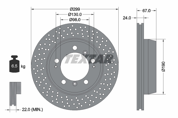 Disc frana TEXTAR 92176705