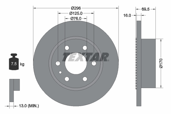 Disc frana TEXTAR 93177500