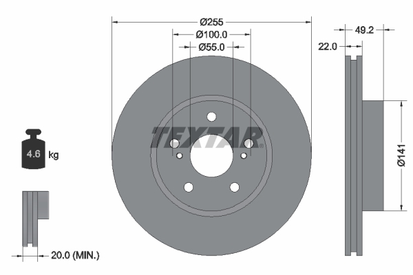 Disc frana TEXTAR 92179503