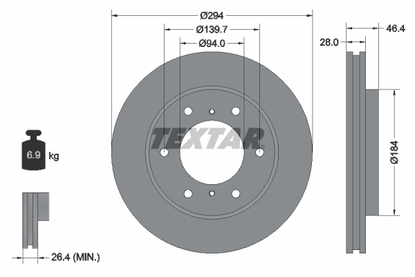 Disc frana TEXTAR 92180205