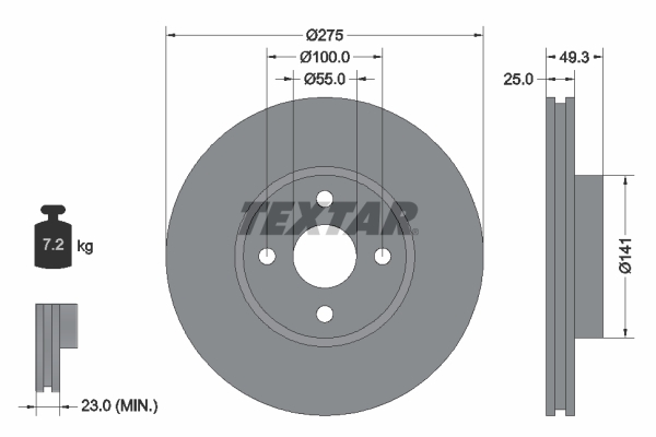 Disc frana TEXTAR 92180303