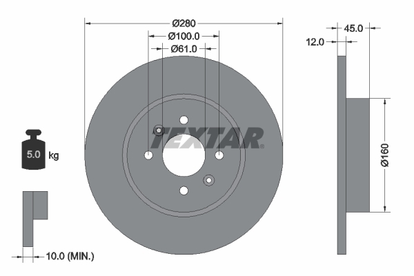 Disc frana TEXTAR 92181203