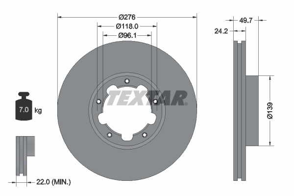 Disc frana TEXTAR 93185303
