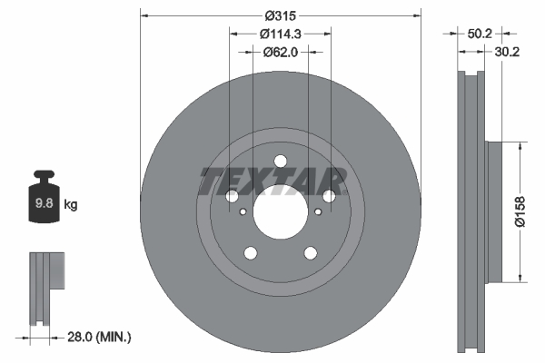 Disc frana TEXTAR 92185603