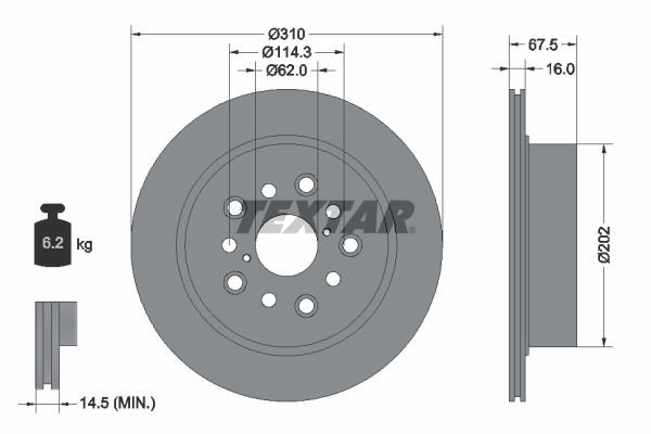 Disc frana TEXTAR 92185703