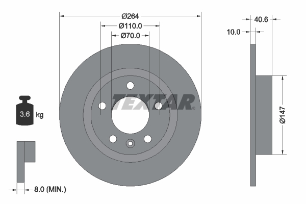 Disc frana TEXTAR 92186403