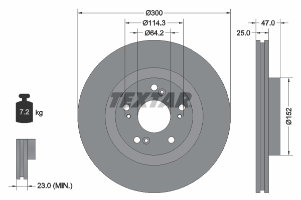 Disc frana TEXTAR 92186503