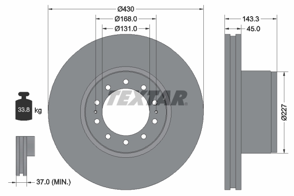 Disc frana TEXTAR 93186700