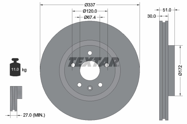 Disc frana TEXTAR 92187103