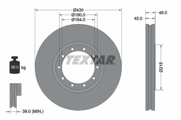 Disc frana TEXTAR 93193500
