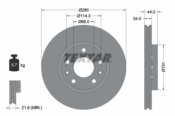 Disc frana TEXTAR 92195505