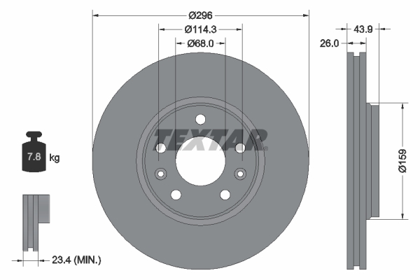 Disc frana TEXTAR 92195603