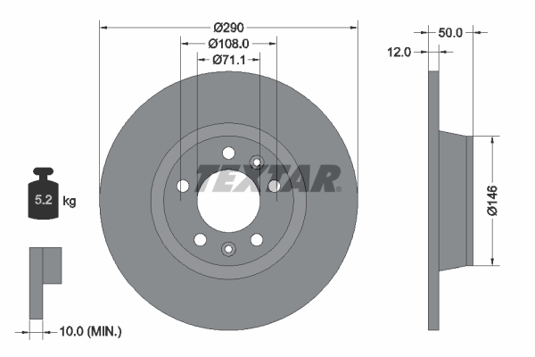 Disc frana TEXTAR 92195803