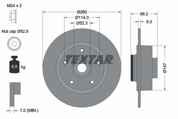 Disc frana TEXTAR 92195903
