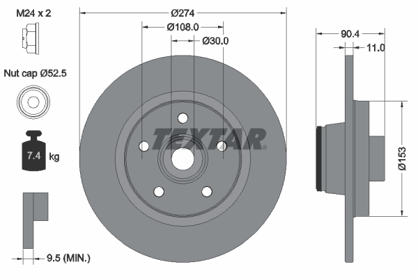 Disc frana TEXTAR 92196203