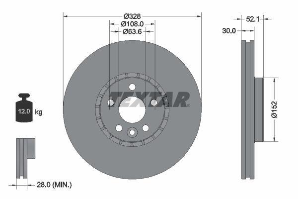 Disc frana TEXTAR 92196303