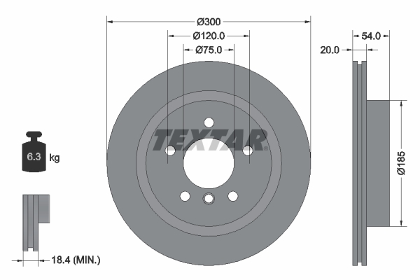 Disc frana TEXTAR 92196605