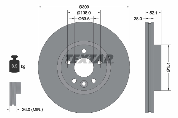 Disc frana TEXTAR 92196905