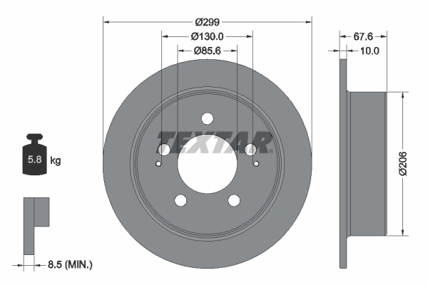 Disc frana TEXTAR 92198703