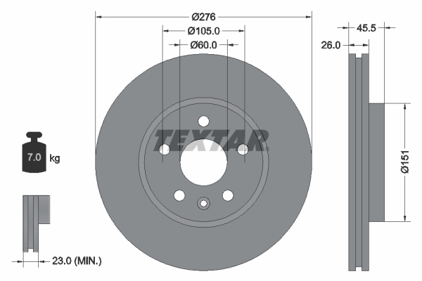 Disc frana TEXTAR 92198903