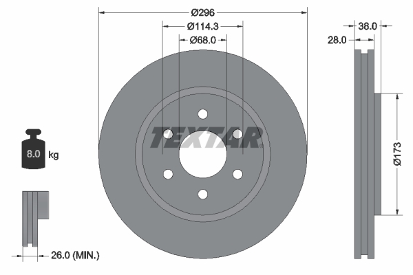 Disc frana TEXTAR 92199603