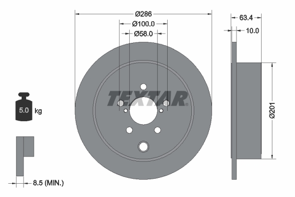 Disc frana TEXTAR 92200000