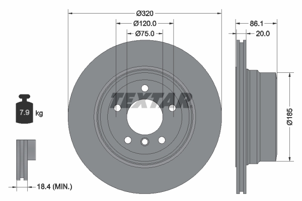 Disc frana TEXTAR 92202003