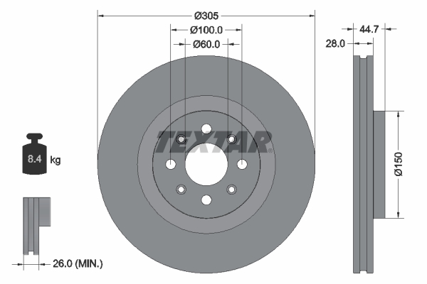 Disc frana TEXTAR 92202203