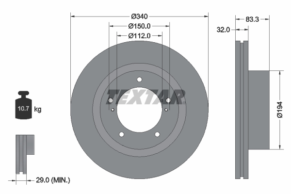Disc frana TEXTAR 92204603