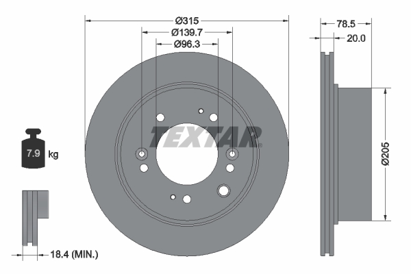 Disc frana TEXTAR 92205000