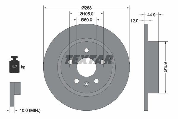 Disc frana TEXTAR 92205503