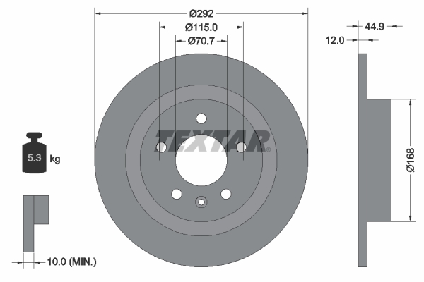 Disc frana TEXTAR 92205703
