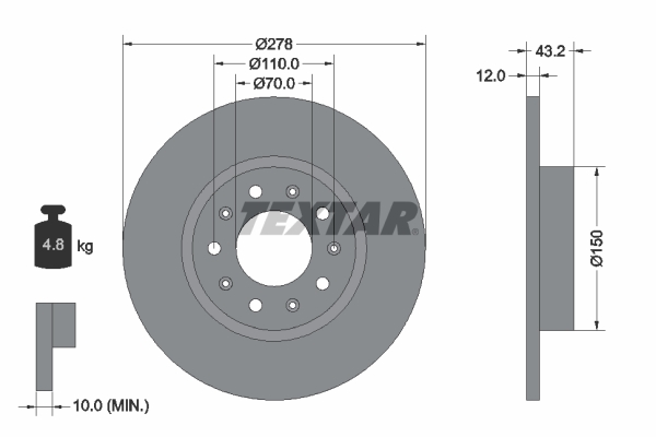 Disc frana TEXTAR 92221003