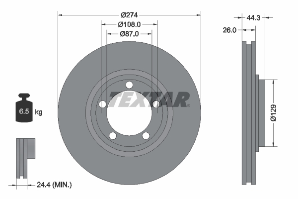 Disc frana TEXTAR 92221800