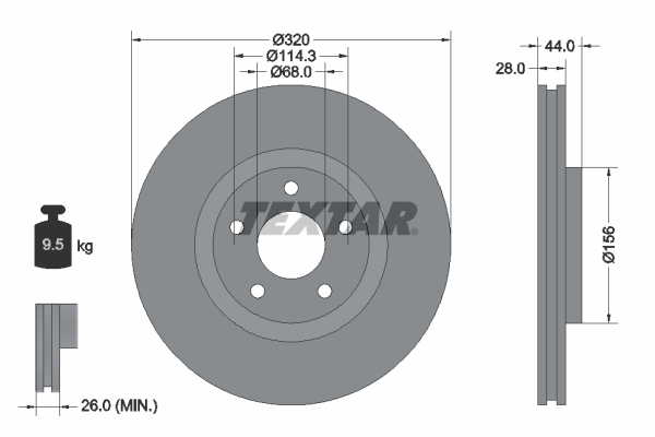Disc frana TEXTAR 92222003