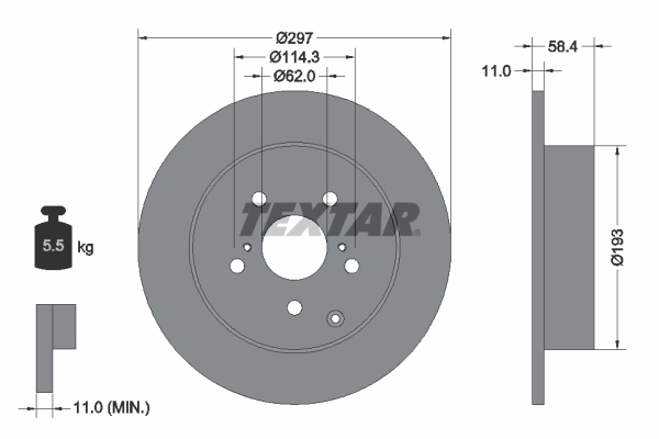Disc frana TEXTAR 92222500