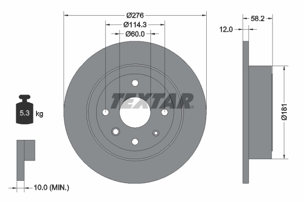 Disc frana TEXTAR 92225103