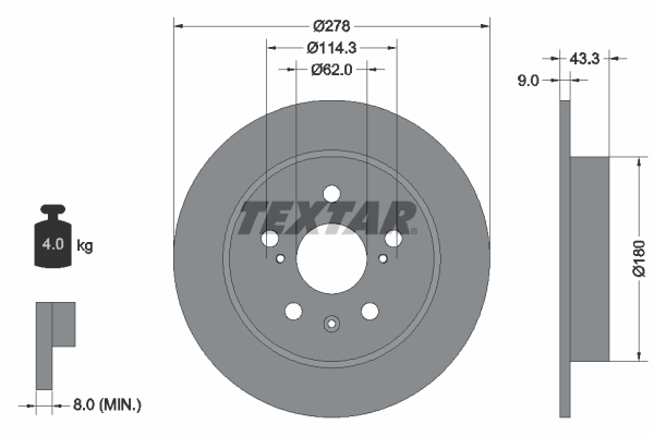 Disc frana TEXTAR 92225303