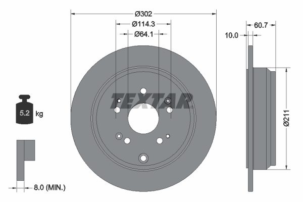 Disc frana TEXTAR 92227203
