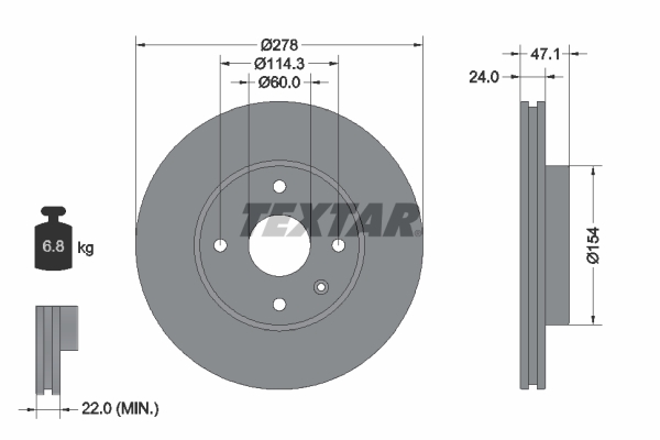 Disc frana TEXTAR 92227303