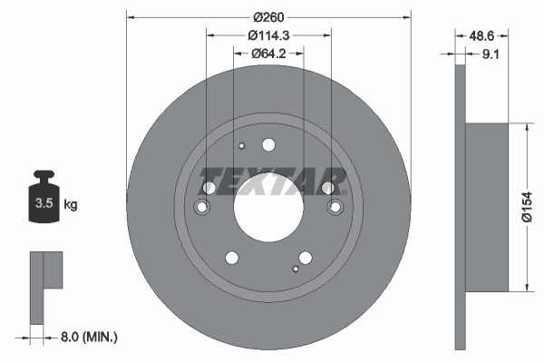 Disc frana TEXTAR 92227603