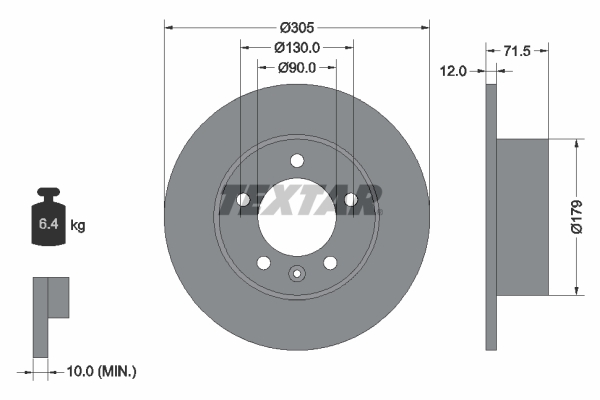 Disc frana TEXTAR 92228700