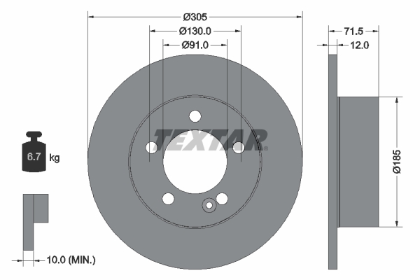 Disc frana TEXTAR 92228800